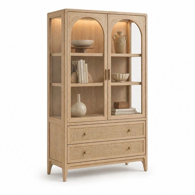 Vitrina madera clara con luz-damvero